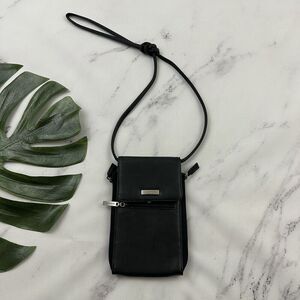 Nine West Vintage Y2k Leather Mini Bag Purse Black Small Zipper Pockets